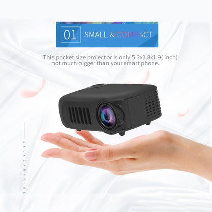 A2000 Portable Projector 800 Lumen LCD Home Theater Video Projector, Support 1080P, EU Plug (White) - Consumer Electronics by buy2fix | Online Shopping UK | buy2fix