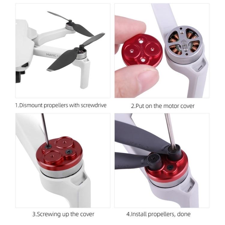 4 PCS Sunnylife Motor Metal Protection Cover for DJI Mini 2 (Red) - Others by Sunnylife | Online Shopping UK | buy2fix