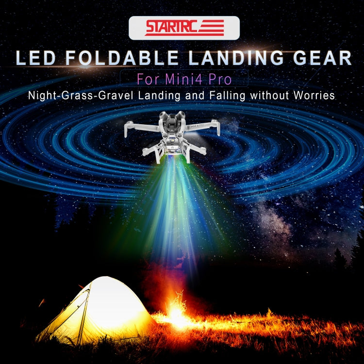 For DJI Mini 4 Pro STARTRC LED Light Folding Heightened Landing Gear Training Rack (Grey) - Other by STARTRC | Online Shopping UK | buy2fix