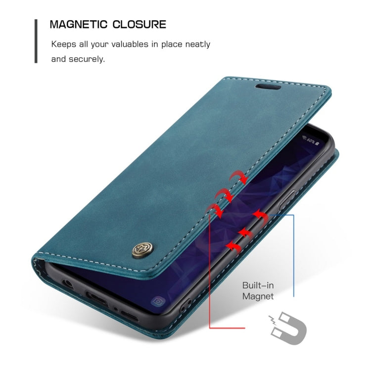 CaseMe-013 Multifunctional Retro Frosted Horizontal Flip Leather Case with Card Slot & Holder & Wallet for Galaxy S9(Blue) - Galaxy Phone Cases by CaseMe | Online Shopping UK | buy2fix