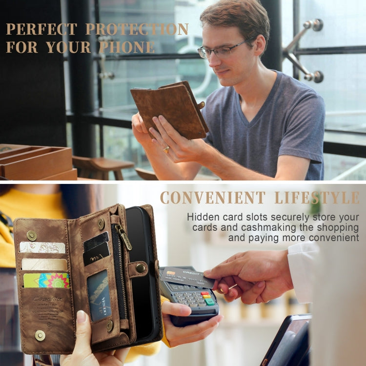 For iPhone 11 Pro Max CaseMe-008 Detachable Multifunctional Horizontal Flip Leather Case with Card Slot & Holder & Zipper Wallet & Photo Frame (Brown) - iPhone 11 Pro Max Cases by CaseMe | Online Shopping UK | buy2fix