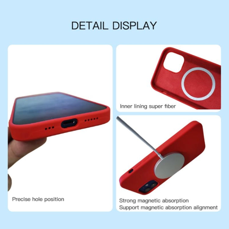 For iPhone 12 / 12 Pro Magnetic Liquid Silicone Full Coverage Shockproof Magsafe Case with Magsafe Charging Magnet(Wine Red) - iPhone 12 / 12 Pro Cases by buy2fix | Online Shopping UK | buy2fix