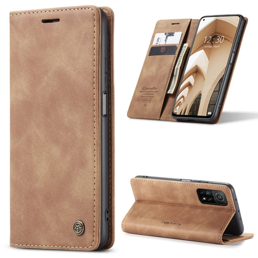 For Xiaomi Mi 10T 5G / 10T Pro 5G CaseMe-013 Multifunctional Retro Frosted Horizontal Flip Leather Case with Card Slot & Holder & Wallet(Brown) - Xiaomi Cases by CaseMe | Online Shopping UK | buy2fix