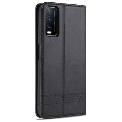 For vivo Y20 AZNS Magnetic Calf Texture Horizontal Flip Leather Case with Card Slots & Holder & Wallet(Black) - vivo Cases by AZNS | Online Shopping UK | buy2fix