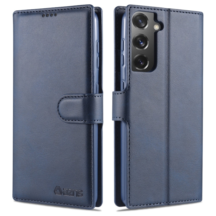 For Samsung Galaxy S21 5G AZNS Calf Texture Horizontal Flip Leather Case with Holder & Card Slots & Wallet & Photo Frame(Blue) - Galaxy S21 5G Cases by AZNS | Online Shopping UK | buy2fix