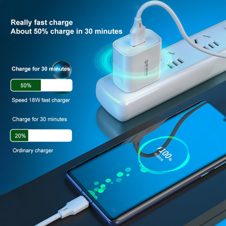 WK WP-U57 Max 18W Maxspeed QC3.0 Fast Charger + USB to Type-C / USB-C Data Cable, Plug Type:EU Plug - Apple Accessories by WK | Online Shopping UK | buy2fix