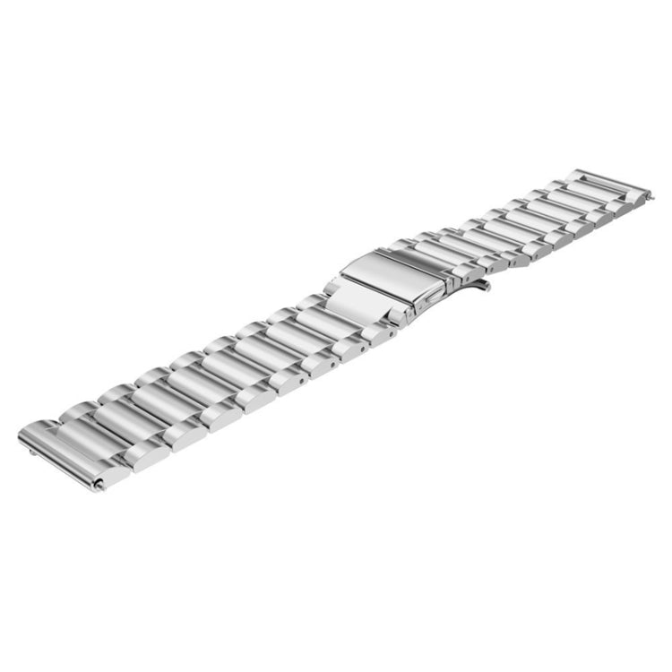 22mm Three Flat Buckle Stainless Steel Replacement Watchband for Huawei Watch GT2 Pro / Amazfit GTR 2(Silver) - Smart Wear by buy2fix | Online Shopping UK | buy2fix