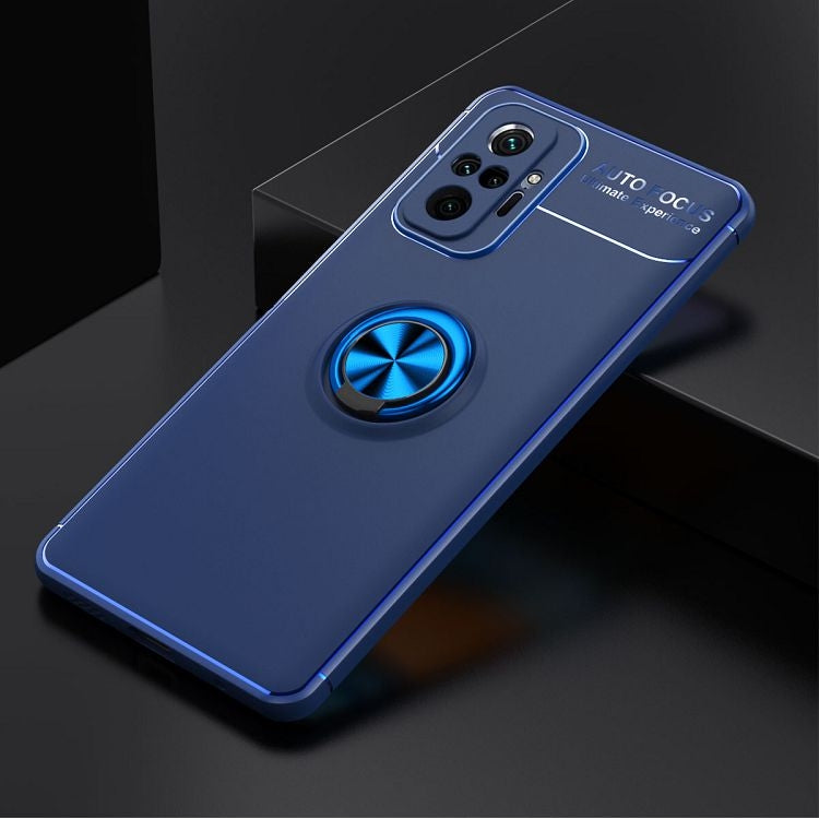 For Xiaomi Redmi Note 10 Pro Metal Ring Holder 360 Degree Rotating TPU Case(Blue+Blue) - Xiaomi Cases by buy2fix | Online Shopping UK | buy2fix