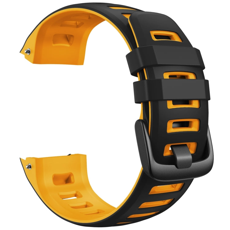 For Garmin Instinct / Instinct Esports Two-color Silicone Watch Band(Black+Yellow) - Smart Wear by buy2fix | Online Shopping UK | buy2fix