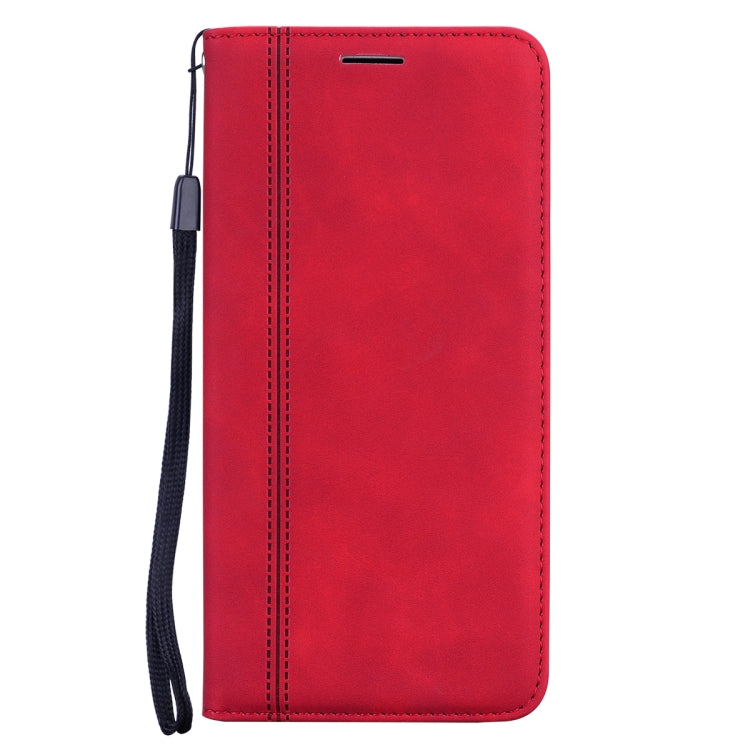 For Xiaomi Redmi Note 10 Pro Frosted Business Magnetic Horizontal Flip PU Leather Case with Holder & Card Slot & Lanyard(Red) - Xiaomi Accessories by buy2fix | Online Shopping UK | buy2fix