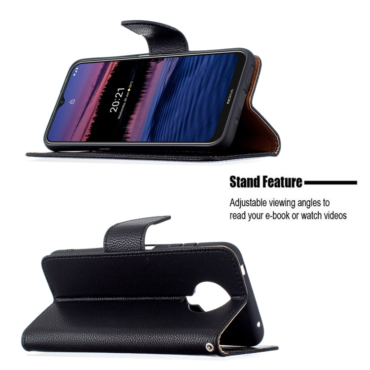 For Nokia G20 / G10 Litchi Texture Pure Color Horizontal Flip Leather Case with Holder & Card Slots & Wallet & Lanyard(Black) - Mobile Accessories by buy2fix | Online Shopping UK | buy2fix