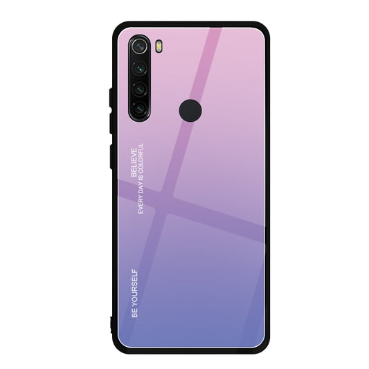 For Xiaomi Redmi Note 8 Gradient Color Glass Case(Light Purple) - Xiaomi Accessories by buy2fix | Online Shopping UK | buy2fix