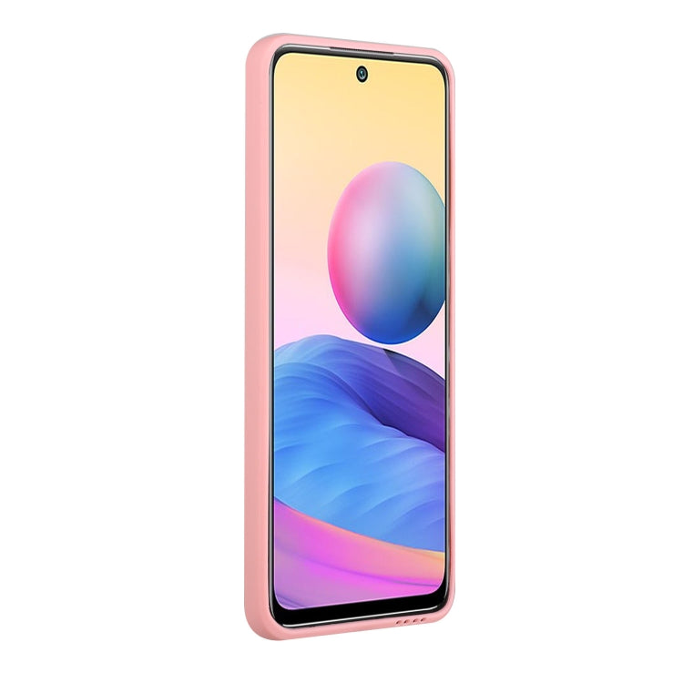 For Xiaomi Redmi Note 10 5G Card Slot Design Shockproof TPU Protective Case(Pink) - Xiaomi Accessories by buy2fix | Online Shopping UK | buy2fix