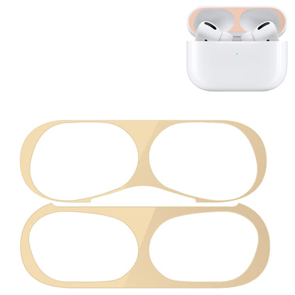 For Apple AirPods Pro Wireless Earphone Protective Case Metal Protective Sticker(Gold) - Protective Sticker by buy2fix | Online Shopping UK | buy2fix