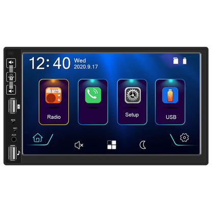 A2891 7 inch Car HD MP5 Carplay Bluetooth Music Player Reversing Image All-in-one Machine Support FM / U Disk with Remote Controler, Style:Standard + 8LEDs Light Camera - In Car by buy2fix | Online Shopping UK | buy2fix