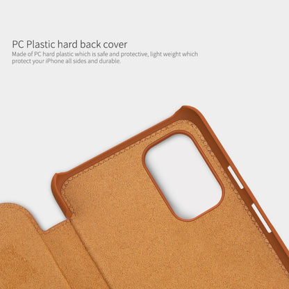 For OnePlus 9R NILLKIN QIN Series Crazy Horse Texture Horizontal Flip Leather Case with Card Slot(Brown) - OnePlus Cases by NILLKIN | Online Shopping UK | buy2fix