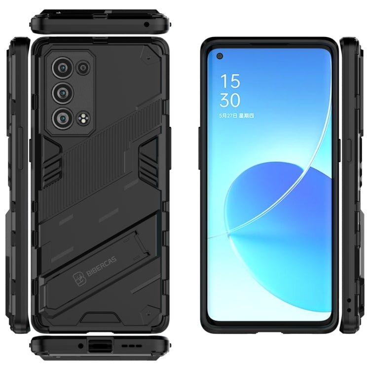 For OPPO Reno6 Pro+ 5G Punk Armor 2 in 1 PC + TPU Shockproof Case with Invisible Holder(Black) - OPPO Cases by buy2fix | Online Shopping UK | buy2fix