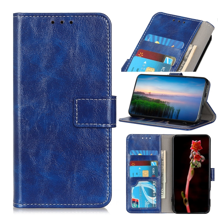 For Samsung Galaxy M32 Retro Crazy Horse Texture Horizontal Flip Leather Case with Holder & Card Slots & Photo Frame & Wallet(Blue) - Galaxy Phone Cases by buy2fix | Online Shopping UK | buy2fix