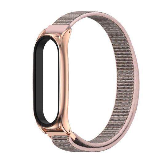 For Xiaomi Mi Band 6 / 5 / 4 / 3 Mijobs Nylon Loop Plus Watch Band Watch Band(Pink Sand Rose Gold) - Watch Bands by MIJOBS | Online Shopping UK | buy2fix