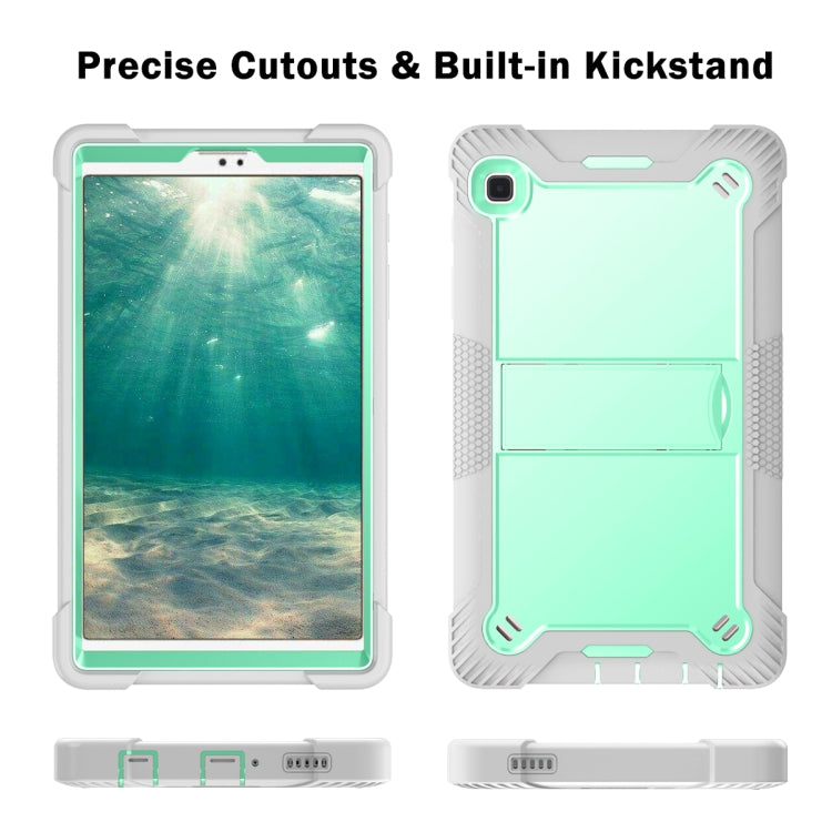 For Samsung Galaxy Tab A7 Lite T225/T220 Silicone + PC Shockproof Protective Case with Holder(Gray + Green) - Tab A7 Lite T220 / T225 by buy2fix | Online Shopping UK | buy2fix