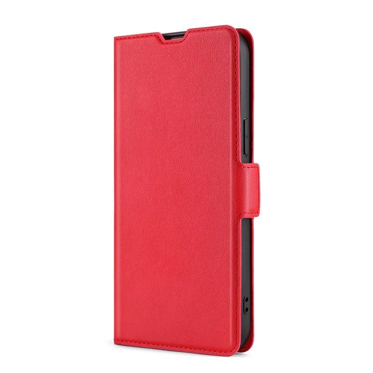 For iPhone 12 Pro Max Ultra-thin Voltage Side Buckle PU + TPU Horizontal Flip Leather Case with Holder & Card Slot(Red) - iPhone 12 Pro Max Cases by buy2fix | Online Shopping UK | buy2fix