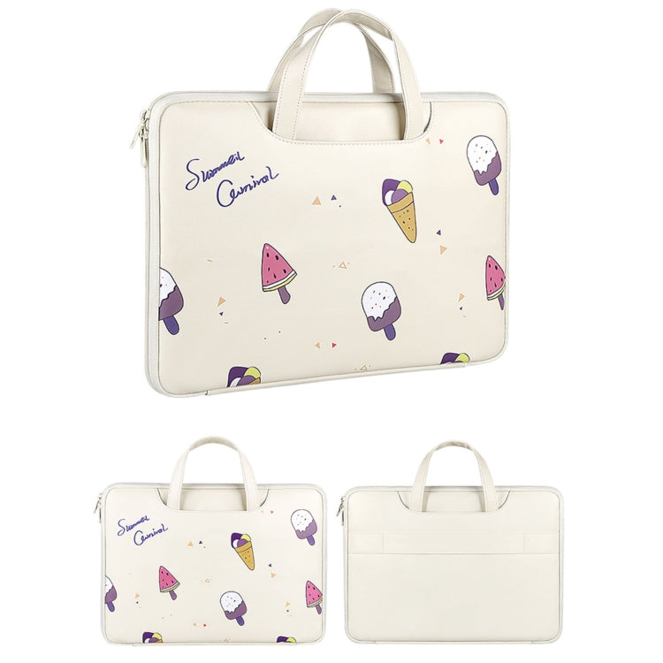 ST01KT Lightweight PU Printed Laptop Bag, Size:14.1-15.4 inch(Ice Cream) - 13.3 inch by buy2fix | Online Shopping UK | buy2fix