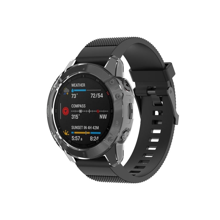 For Garmin Fenix 6 / 6 Pro Smart Watch Half Coverage TPU Protective Case(Transparent) - Watch Cases by buy2fix | Online Shopping UK | buy2fix