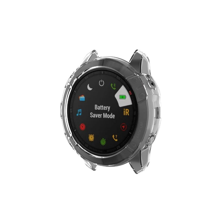 For Garmin Fenix 6X / 6X Pro Smart Watch Half Coverage TPU Protective Case(Transparent) - Watch Cases by buy2fix | Online Shopping UK | buy2fix