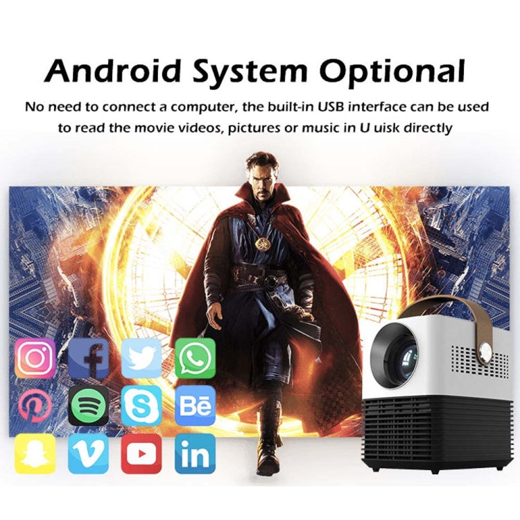 WEJOY L7 854x480P 100 ANSI Lumens Portable Home Theater LED HD Digital Projector with Battery, Android 6.0, 1G+8G, US Plug - LED Projector by WEJOY | Online Shopping UK | buy2fix