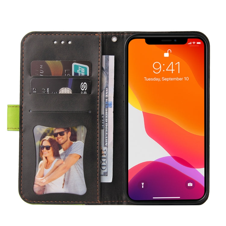 For iPhone 13 mini Business Stitching-Color Horizontal Flip PU Leather Case with Holder & Card Slots & Photo Frame (Green) - iPhone 13 mini Cases by buy2fix | Online Shopping UK | buy2fix