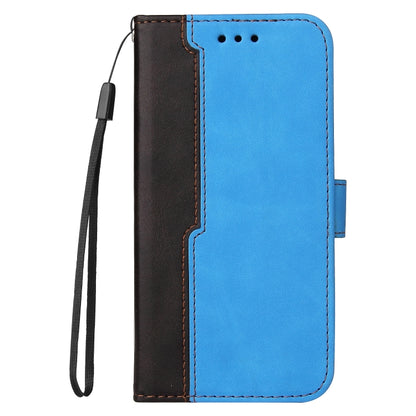 For iPhone 13 Pro Max Business Stitching-Color Horizontal Flip PU Leather Case with Holder & Card Slots & Photo Frame  (Blue) - iPhone 13 Pro Max Cases by buy2fix | Online Shopping UK | buy2fix