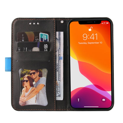 For iPhone 13 Pro Max Business Stitching-Color Horizontal Flip PU Leather Case with Holder & Card Slots & Photo Frame  (Blue) - iPhone 13 Pro Max Cases by buy2fix | Online Shopping UK | buy2fix