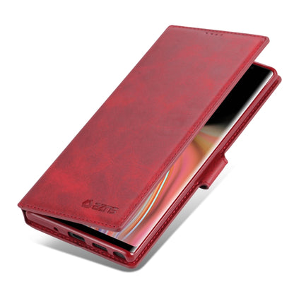 For Galaxy Note 10 Plus AZNS Calf Texture Magnetic Horizontal Flip PU Leather Case with Holder & Card Slots & Photo Frame(Red) - Galaxy Phone Cases by AZNS | Online Shopping UK | buy2fix