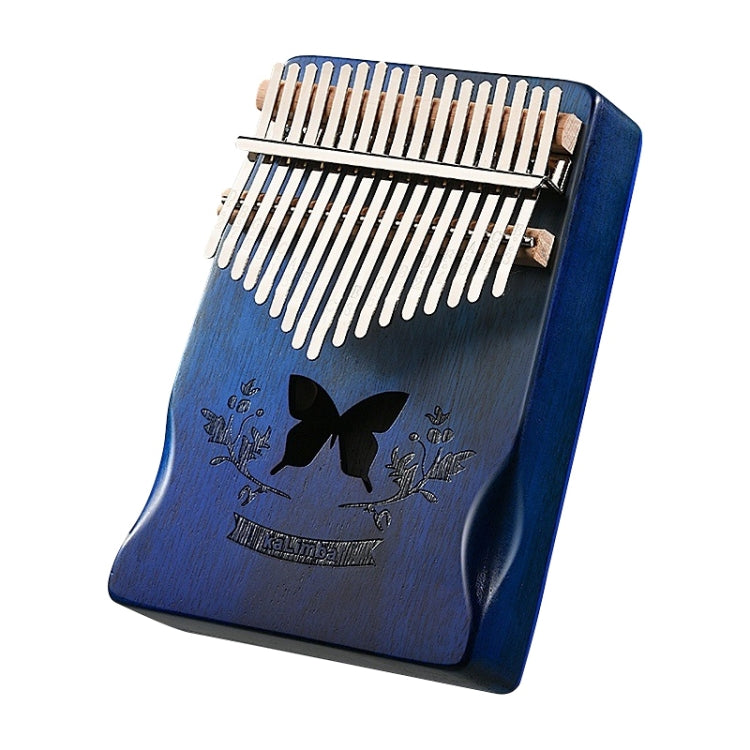 17 Tone Acacia Wood Thumb Piano Kalimba Musical Instruments(Aurora Blue-Butterfly) - Keyboard Instruments by buy2fix | Online Shopping UK | buy2fix