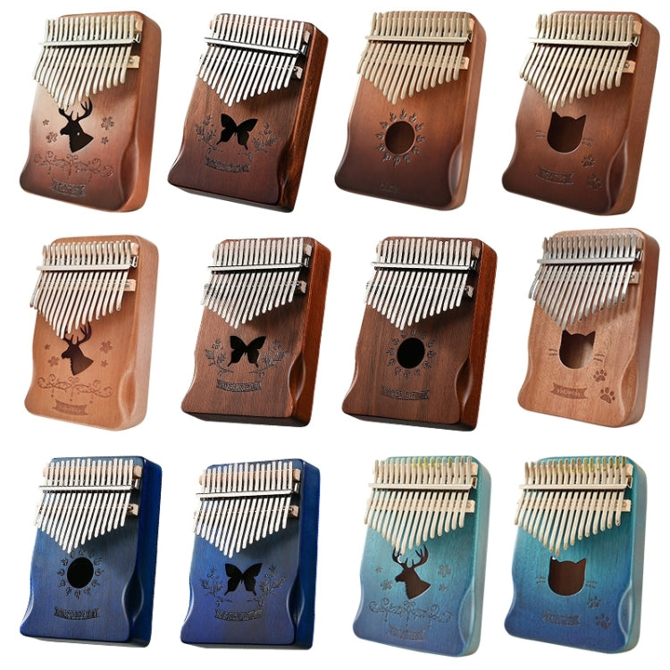 17 Tone Acacia Wood Thumb Piano Kalimba Musical Instruments(Coffee-Cat) - Keyboard Instruments by buy2fix | Online Shopping UK | buy2fix