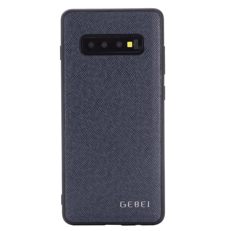 For Galaxy S10 GEBEI Full-coverage Shockproof Leather Protective Case(Blue) - Galaxy Phone Cases by GEBEI | Online Shopping UK | buy2fix