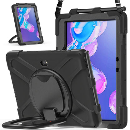 For Samsung Galaxy Tab Active Pro Silicone + PC Protective Case with Holder & Shoulder Strap(Black) - Other Galaxy Tab PC by buy2fix | Online Shopping UK | buy2fix