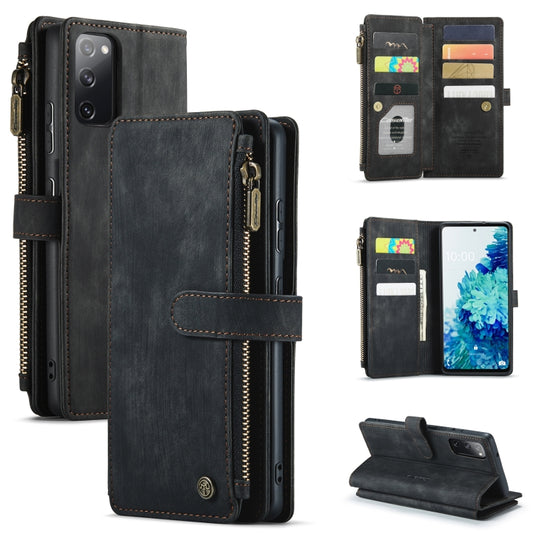 For Samsung Galaxy S20 FE CaseMe-C30 PU + TPU Multifunctional Horizontal Flip Leather Case with Holder & Card Slot & Wallet & Zipper Pocket(Black) - Galaxy S20 FE Cases by CaseMe | Online Shopping UK | buy2fix