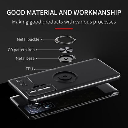 For Xiaomi Mi 11T Metal Ring Holder 360 Degree Rotating TPU Case(Black) - Xiaomi Accessories by buy2fix | Online Shopping UK | buy2fix