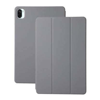 For Xiaomi Pad 5 / Pad 5 Pro Solid Color Magnetic Horizontal Flip Leather Case with Holder(Grey) - Xiaomi Accessories by buy2fix | Online Shopping UK | buy2fix