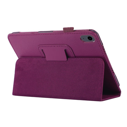 For iPad mini 6 Litchi Texture Horizontal Flip PU Leather Tablet Case with Holder(Purple) - Apple Accessories by buy2fix | Online Shopping UK | buy2fix