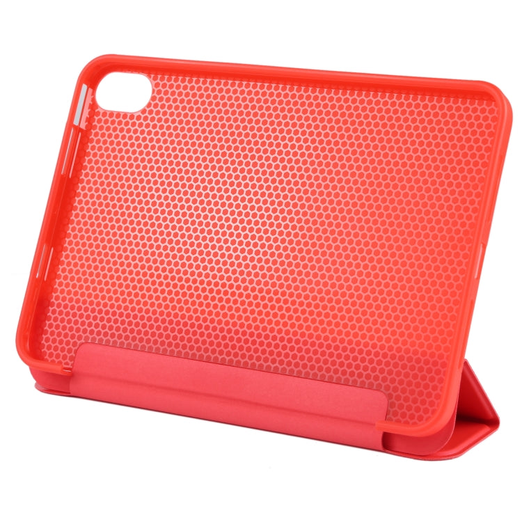 For iPad mini 6 GEBEI Shockproof Horizontal Flip Tablet Case with Three-folding Holder(Red) - iPad mini 6 Cases by GEBEI | Online Shopping UK | buy2fix