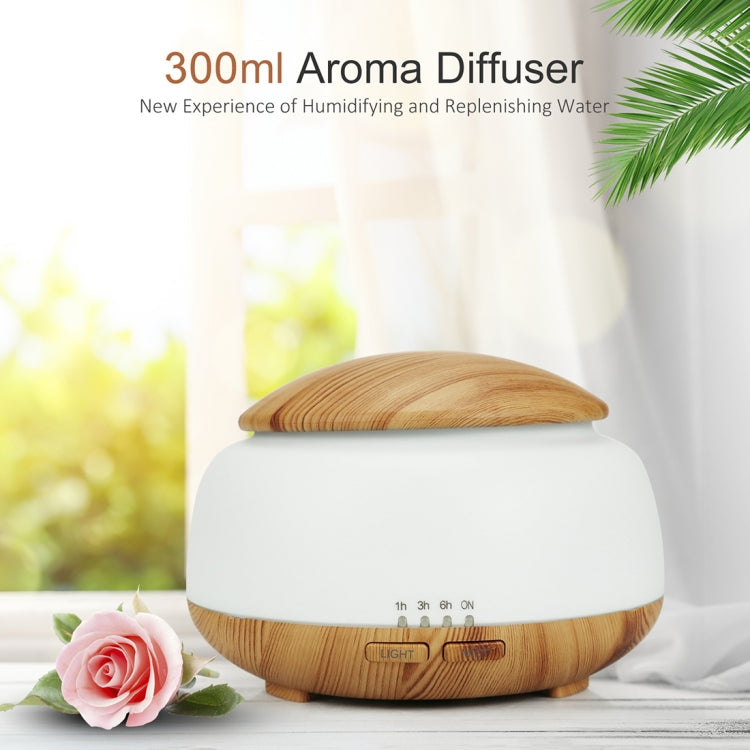 Wood Grain Humidifier Air Purifier Ultrasonic Atomization Household Aromatherapy Machine with Colorful LED Light Automatic Alcohol Sprayer, Plug Specification:EU Plug(Light Brown) - Home & Garden by buy2fix | Online Shopping UK | buy2fix