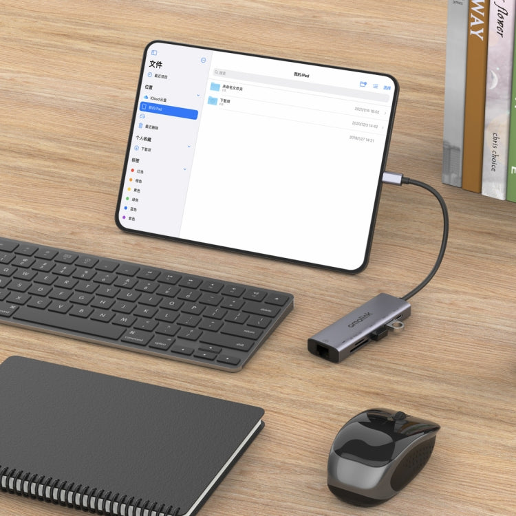 amalink 95122D Type-C / USB-C to RJ45 + 2 Ports USB + PD 3.0 Multi-function HUB(Grey) - Computer & Networking by amalink | Online Shopping UK | buy2fix