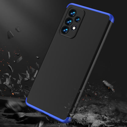 For Samsung Galaxy A53 5G GKK Three Stage Splicing Full Coverage PC Phone Case(Black Blue) - Galaxy Phone Cases by GKK | Online Shopping UK | buy2fix