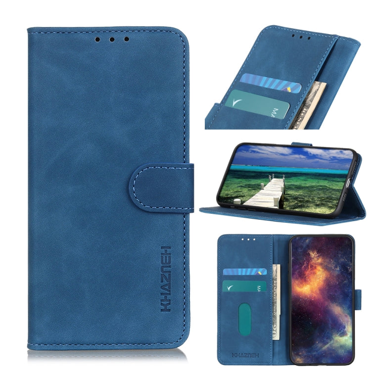 For vivo Y76 5G / Y76s 5G KHAZNEH Retro Texture Horizontal Flip Leather Phone Case(Blue) - vivo Cases by buy2fix | Online Shopping UK | buy2fix