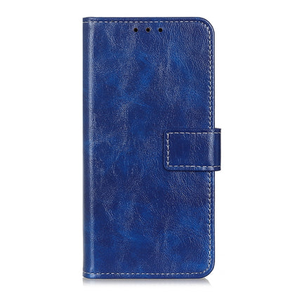 For OPPO Reno7 5G Retro Crazy Horse Texture Horizontal Flip Leather Phone Case(Blue) - OPPO Cases by buy2fix | Online Shopping UK | buy2fix