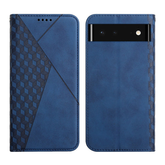 For Google Pixel 6 Skin Feel Magnetic Leather Phone Case(Blue) - Google Cases by buy2fix | Online Shopping UK | buy2fix