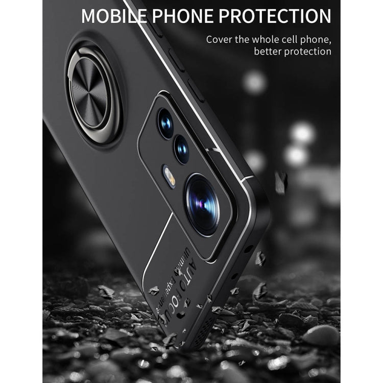 For Xiaomi 12 Pro Metal Ring Holder TPU Phone Case(Black) - Xiaomi Accessories by buy2fix | Online Shopping UK | buy2fix