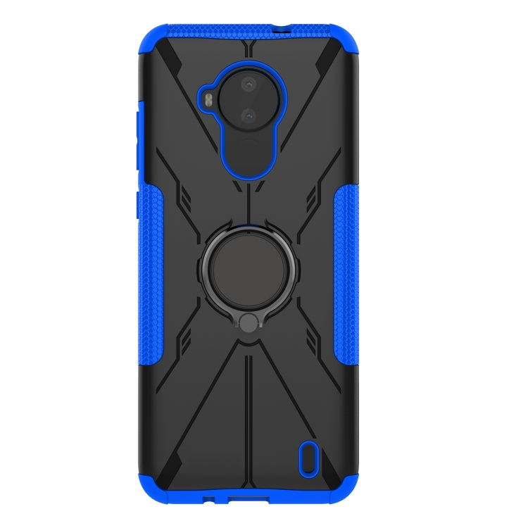 For Nokia C30 Armor Bear Shockproof PC + TPU Phone Protective Case with Ring Holder(Blue) - Mobile Accessories by buy2fix | Online Shopping UK | buy2fix